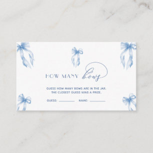 Elegant Dusty Blue Bow Guess How Many Bows Game  Enclosure Card