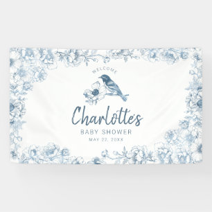 Elegant Dusty Blue Boy Baby Shower Banner