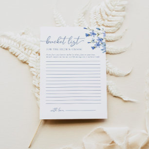 Elegant Dusty Blue Bucket List Bridal Shower Game