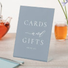 Elegant Dusty Blue Cards and Gifts  Pedestal Sign
