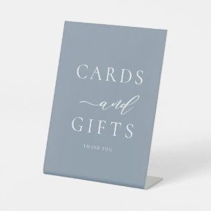 Elegant Dusty Blue Cards and Gifts Pedestal Sign