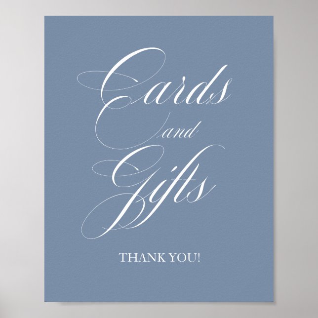  Elegant Dusty Blue Cards And Gifts Sign (Front)