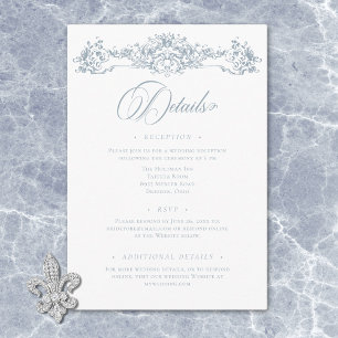 Elegant Dusty Blue Chinoiserie Cherub Wedding Enclosure Card