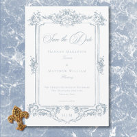 Elegant Dusty Blue Chinoiserie Cherub Wedding