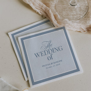 Elegant Dusty Blue Classic Luxe Wedding Napkin