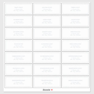 Elegant Dusty Blue Classic Script Guest Address