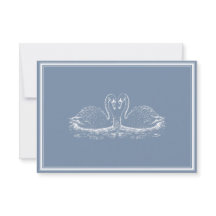 Elegant Dusty Blue Classic Script Monogram Wedding