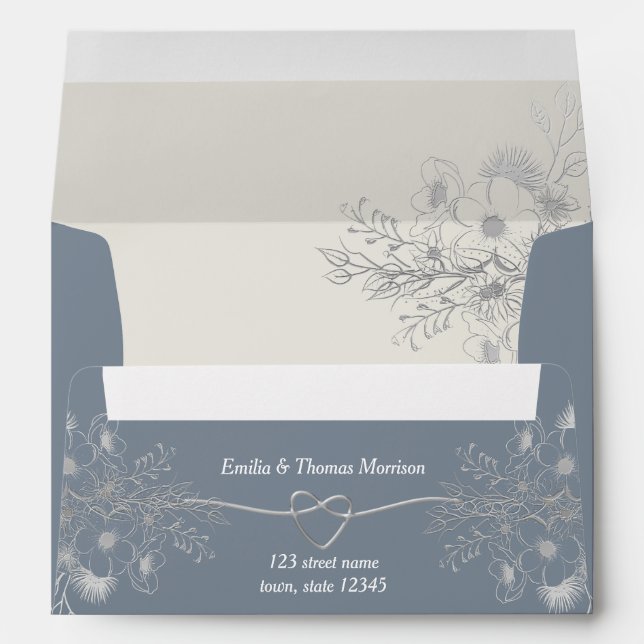 Elegant Dusty Blue Envelope (Back (Bottom))