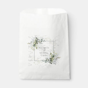 Elegant Dusty Blue Eucalyptus Greenery Marble Favour Bags