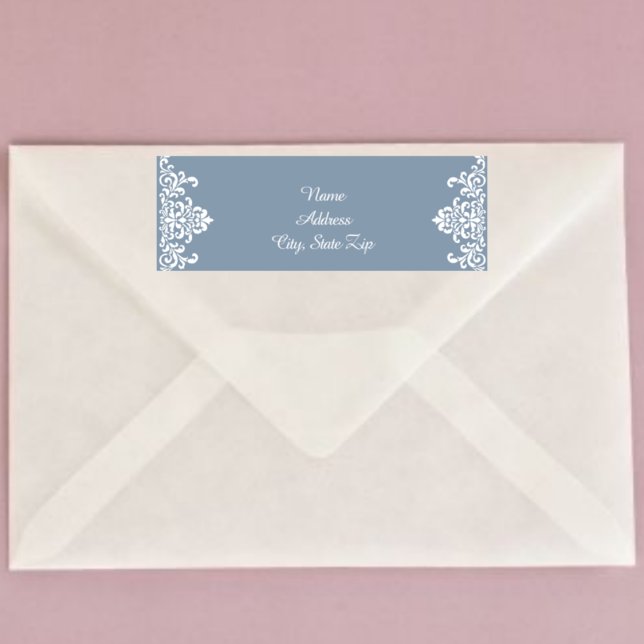 Elegant Dusty Blue Floral Damask (Creator Uploaded)
