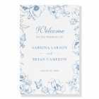 Elegant Dusty Blue Floral Garden Wedding Welcome