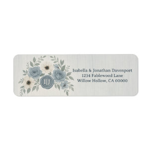 Elegant Dusty Blue Floral Wax Seal Wedding