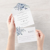 Elegant Dusty Blue Floral Wedding