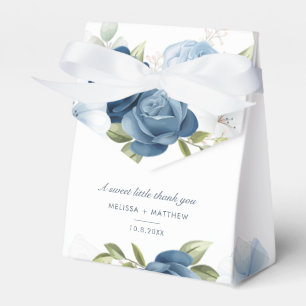 Elegant Dusty Blue Floral Wedding Thank You Favour Box
