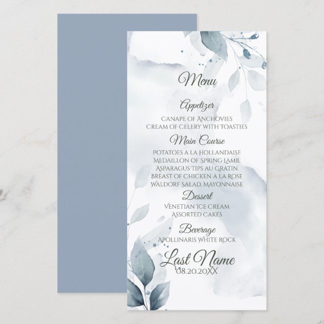 Elegant Dusty Blue Foliage  (Front/Back)
