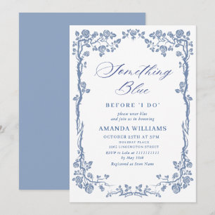 Elegant Dusty Blue French Garden BRIDAL SHOWER Invitation