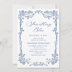 Elegant Dusty Blue French Garden BRIDAL SHOWER Invitation