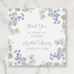Elegant Dusty Blue Garden Thank You Bridal Shower Favour Tags