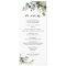 Elegant Dusty Blue Greenery Wedding Menu