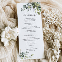 Elegant Dusty Blue Greenery Wedding Menu