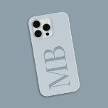 Elegant Dusty Blue Minimalist Initial Monogram<br><div class="desc">Elegant Dusty Blue Minimalist Initial Monogram iPhone Case</div>