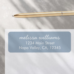 Elegant Dusty Blue Minimalist Return Address