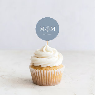 Elegant Dusty Blue Monogram Wedding Envelope Seal