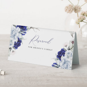 Elegant Dusty Blue Navy Floral Wedding Reserved