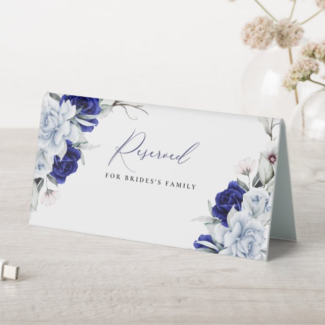 Elegant Dusty Blue Navy Floral Wedding Reserved (In SItu (Table))