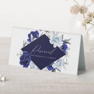 Elegant Dusty Blue Navy Floral Wedding Reserved