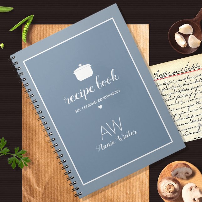Elegant Dusty Blue Notebook for Mum Recipes (Creator Uploaded)