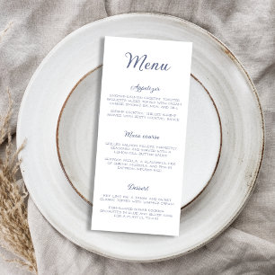 Elegant Dusty Blue Ocean Sea Bridal Shower Menu
