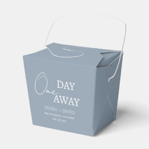 Elegant Dusty Blue One Day Away Rehearsal Dinner  Favour Box