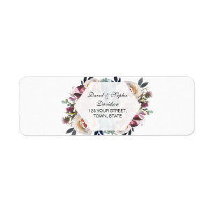 Elegant Dusty Blue Pink Floral Geometric Wedding