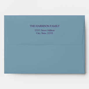 Elegant Dusty Blue Plum Minimalist Return Address Envelope