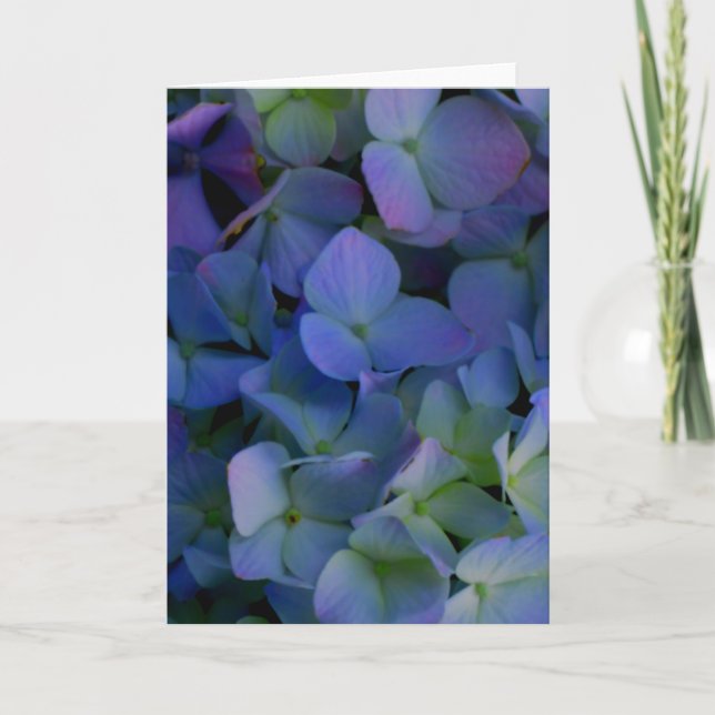 Elegant dusty blue purple floral card (Front)