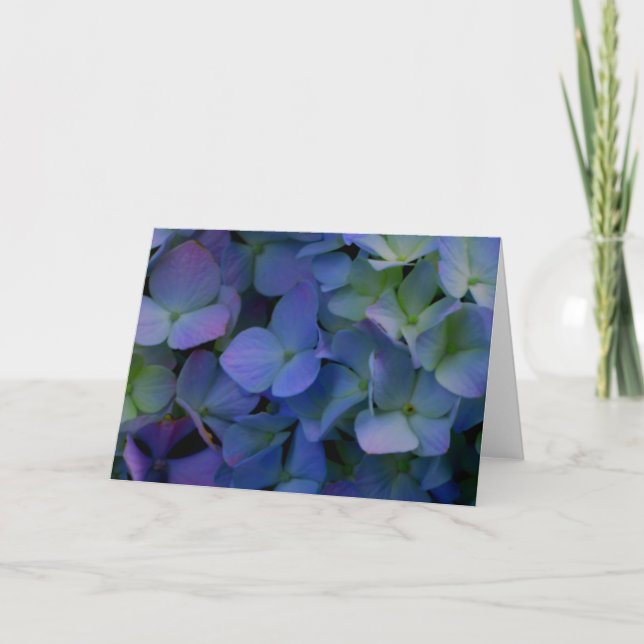 Elegant dusty blue purple floral card (Front)