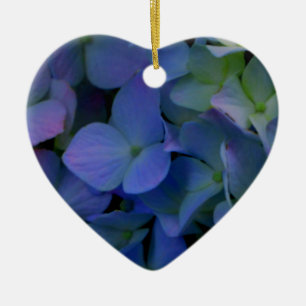 Elegant dusty blue purple floral ceramic tree decoration