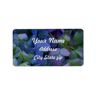 Elegant dusty blue purple floral label
