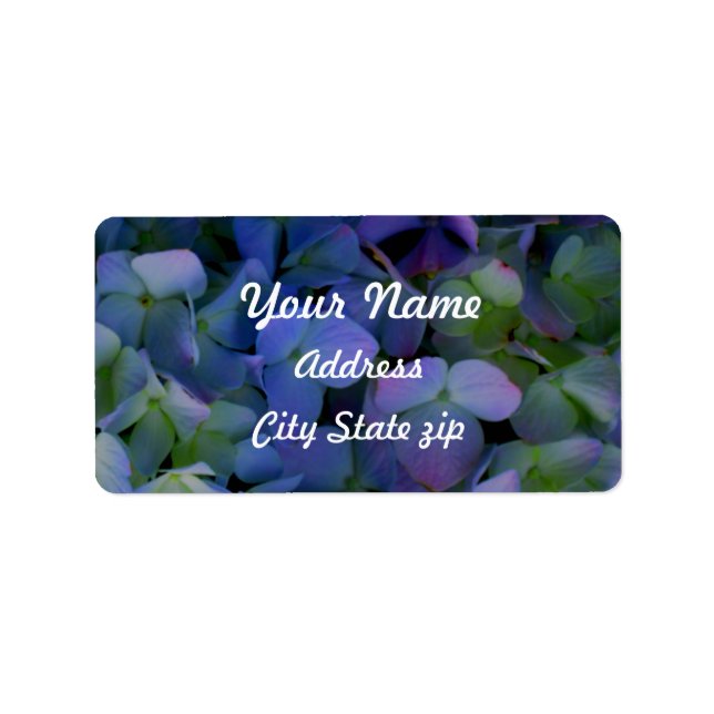 Elegant dusty blue purple floral label (Front)