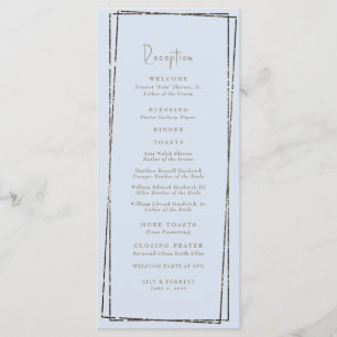 Elegant Dusty Blue Reception Wedding Program Menu
