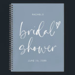 Elegant Dusty Blue Script Bridal Shower Gift List  Notebook<br><div class="desc">Elegant Dusty Blue Script Bridal Shower Gift List Notebook</div>