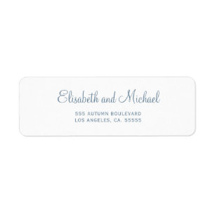 Elegant dusty blue script wedding return address