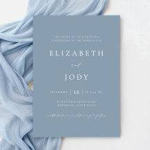 Elegant Dusty Blue Simple Wedding Modern