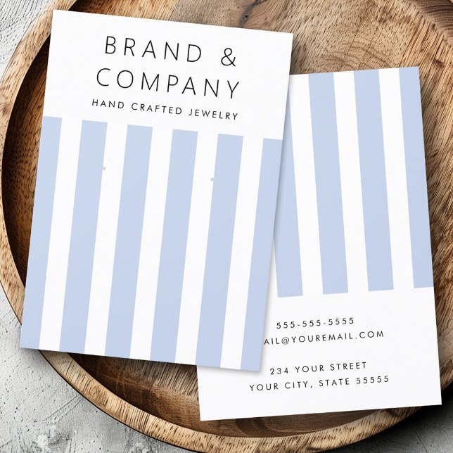 Elegant dusty blue stripes earring card (Elegant dusty blue stripes earring card)