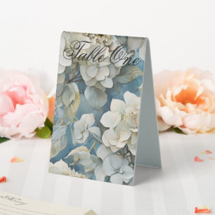 Elegant dusty blue teal ivory floral hydrangeas