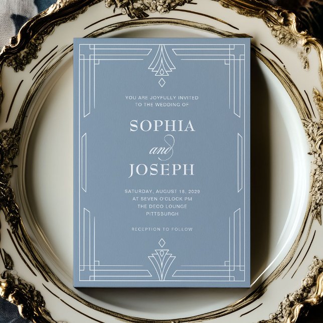 Elegant Dusty Blue | Timeless Formal Wedding Invitation (Creator Uploaded)