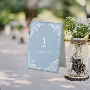 Elegant Dusty Blue Vintage Border Wedding