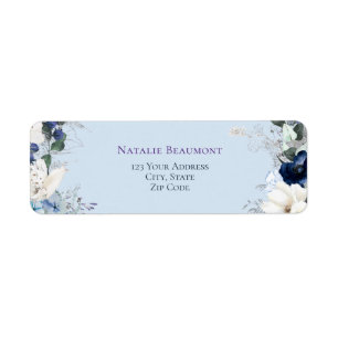 Elegant Dusty Blue Watercolor Floral 