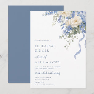 elegant dusty blue watercolor rehearsal dinner invitation